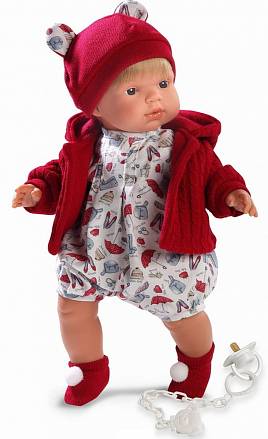 Кукла Саша в красной кофточке, 38 см. 